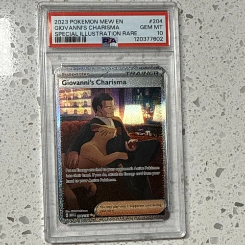 Pokemon Giovanni's Charisma Special Illustration Rare Holo PSA 10 Sv151 204/165