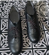 Capezio TIC TAP TOE size 11.5 M BLACK W/ TELETONE TAPS STYLE 443 like new