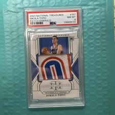 Nikola Topic 2024 National Treasures #157 Rookie Patches Emerald RC 5/5 PSA 8 