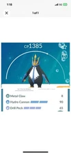 Empoleon  Great League Legacy Hydro.Cannon, PvP, 2 Charge , Under 1500 PKMN Go