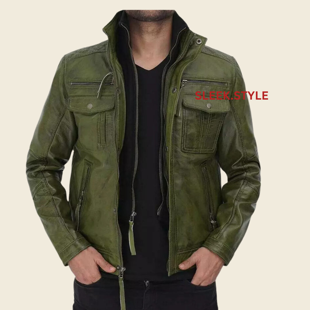 Men's 100% Lambskin Biker Leather Jacket – Stylish & Elegant