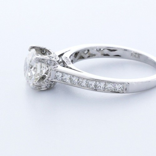 2.7CT Natural Diamond G/SI1 Round Cut 18K White Gold 4-Prong U-Shape Accent Ring - Picture 4 of 4