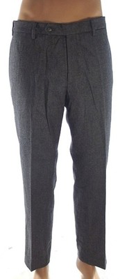 Burberry Herren Hose Grau Größe 50 Wolle Super 100's Gerade Elegant