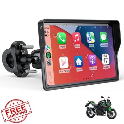WonVon 7'' Wireless Carplay GPS Nav System Motorcycle w/Dual Bluetooth