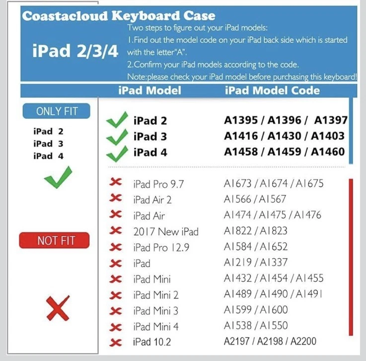 CoastaCloud For iPad 2/3/4 Really Thin Stand Cover with Magnetical Keyboard NEW - Image 4 of 4