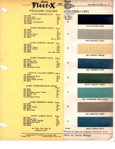 1951 Packard Clipper Patrician 0 250 300 400 51 Paint Color Chips Acme 5 Ebay