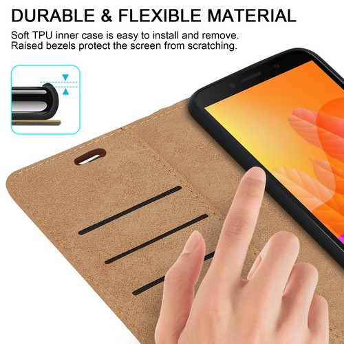 For Honor 9s Case, Slim Magnetic Flip Leather Wallet Shockproof Phone Case Cover - Picture 3 of 17