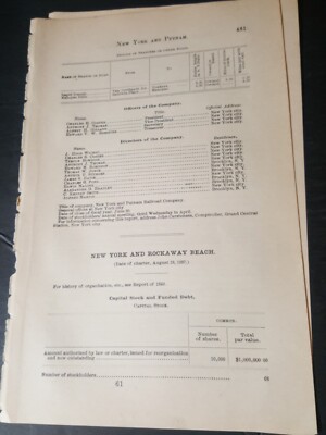 original 1895 train report NEW YORK & ROCKAWAY BEACH RAILWAY Hammels Glendale NY