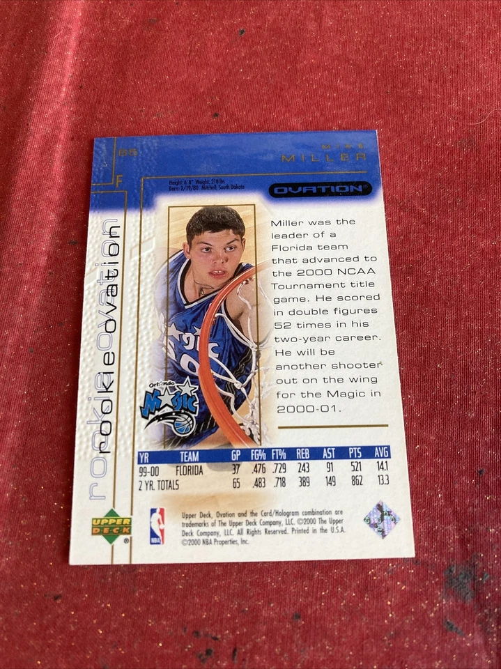 Vintage 2000 Upper Deck Ovation Mike Miller #65 0300/2000 - Image 2 of 3
