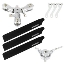 Microheli CNC Triple Black Plastic Blades Conversion Set - GOOSKY S1