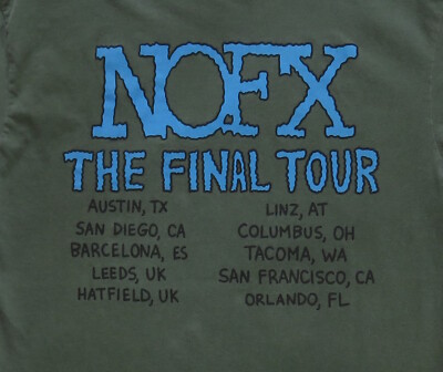 NOFX Vintage T Shirt 2000's Y2K The Final Tour Cities Hardcore