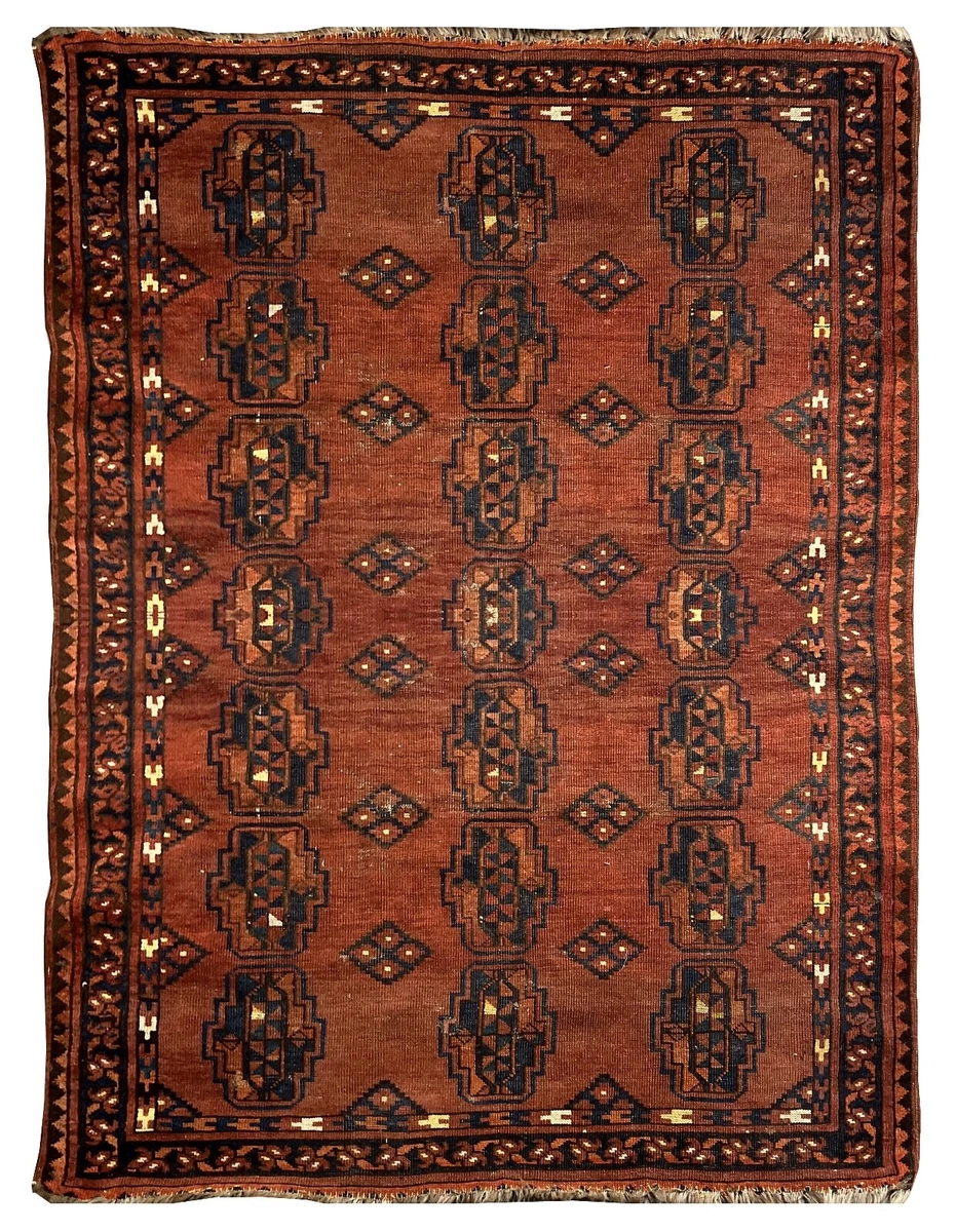 Grand Tapis Patchwork Orient – 200x140 Cm, Rouge/bleu/vert, Noué Main, Look Vintage, Pièce Unique