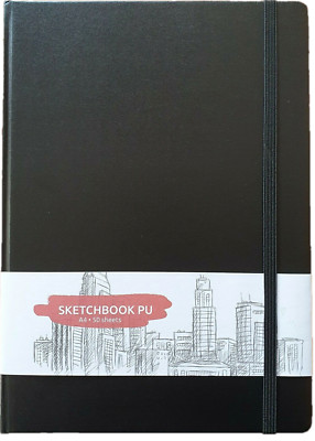 Skizzenbuch A4 50 Blatt Sketchbook PU Skizzen Zeichenblock Malen, Skizzieren