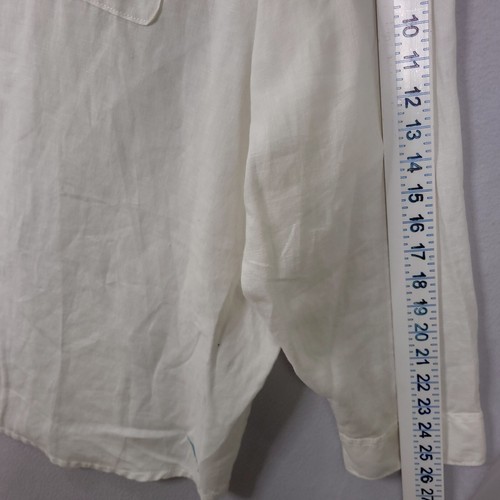 Tommy Bahama Relax Shirt Men Big 4XB White 100% Linen Long Sleeve Button Up - 第 11/14 張圖片