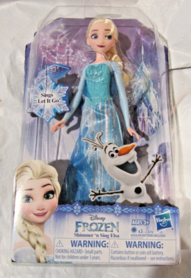 Disney Frozen 2 Shimmer 'n Sing Elsa Singing Doll Will need new Batteries Hasbro