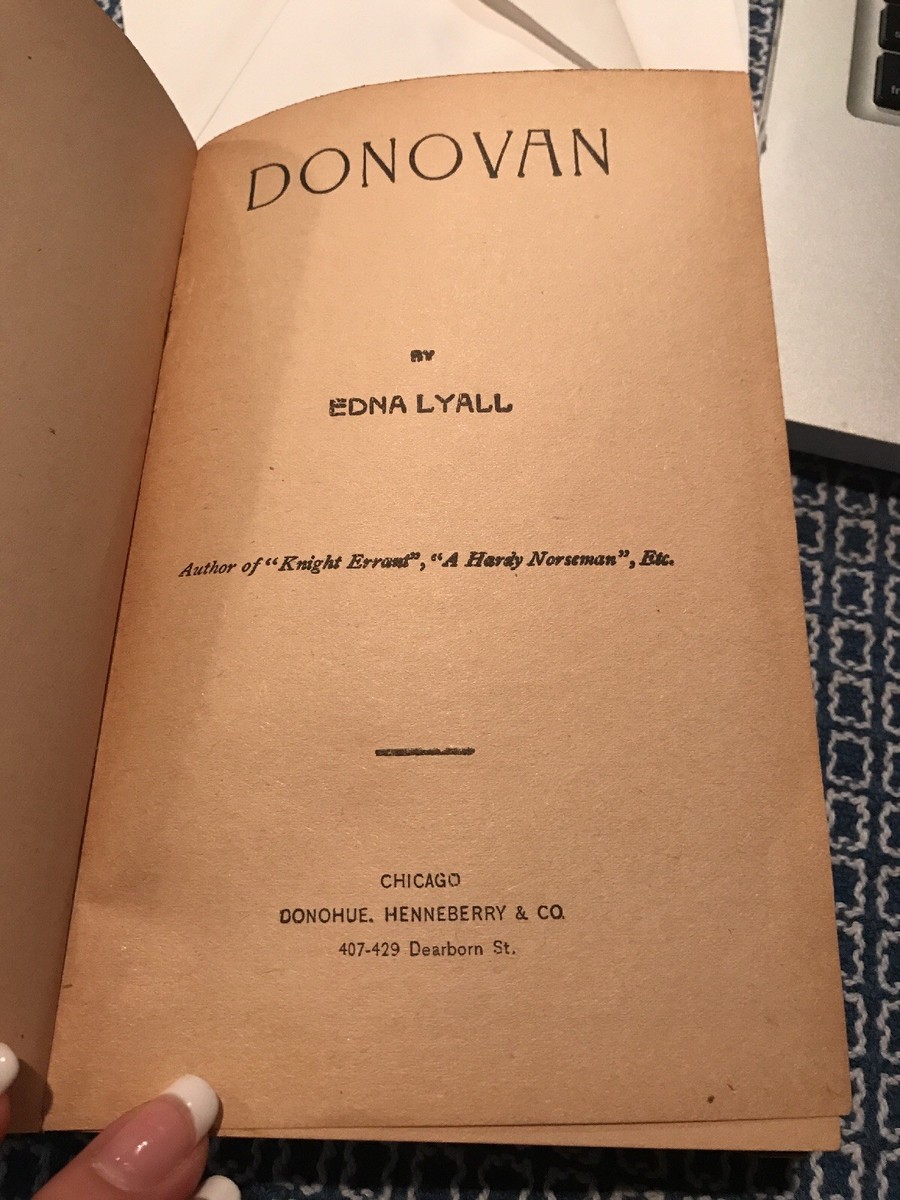 DONOVAN, a novel by Edna Lyall (Ada Ellen Bayly) No. 42 1896 Donohue  SCHLITZ AD