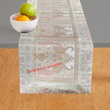 Kunst Seide Tischdeko für Hochzeit Party Indischer Brokat Mandala Tischläufer...