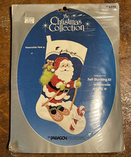 Vintage Felt Christmas Stocking Kit At The North Pole Santa Claus Paragon Jakows