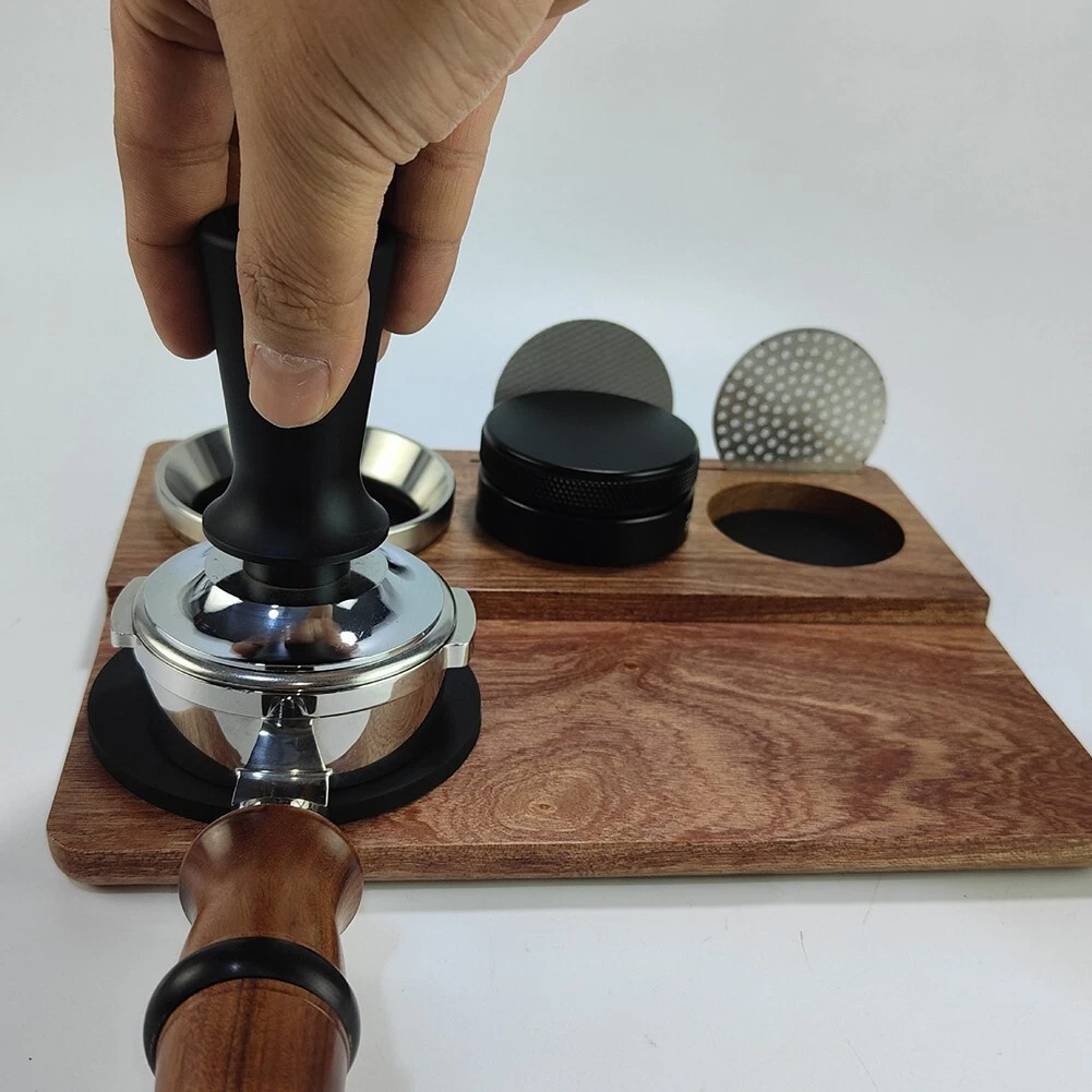 Wooden Stand Portafilter Hammer Bar Station Espresso Machine Coffee Makers