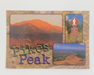 Pikes Peak Viewed from its Base in Colorado Springs Colorado Postcard Unposted