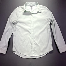 Athleta Midtown Shirt Women's Size S Halcyon Blue Stretch Long Sleeve Button Up