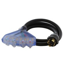 Cable de tira de alimentación de bloqueo AC WORKS® 5 PIES L14-30P a 4x 5-15/20R