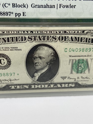 1963-A $10 Federal Reserve Star Note. PMG 64 - Picture 3 of 10