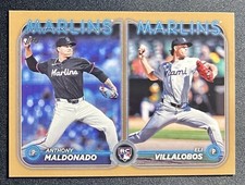 Anthony Maldonado/ Eli Villalobos 2024 Topps Update GOLD Rookie #US305 MARLINS
