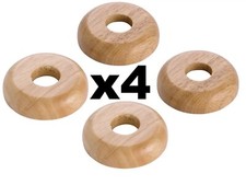 4pc OAK Wood 15mm Radiator Pipe Collars Wooden Floor Cover Rose Rings NEW