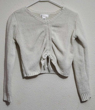 White Fawn Girls Large Long-Sleeve Sweater Cropped