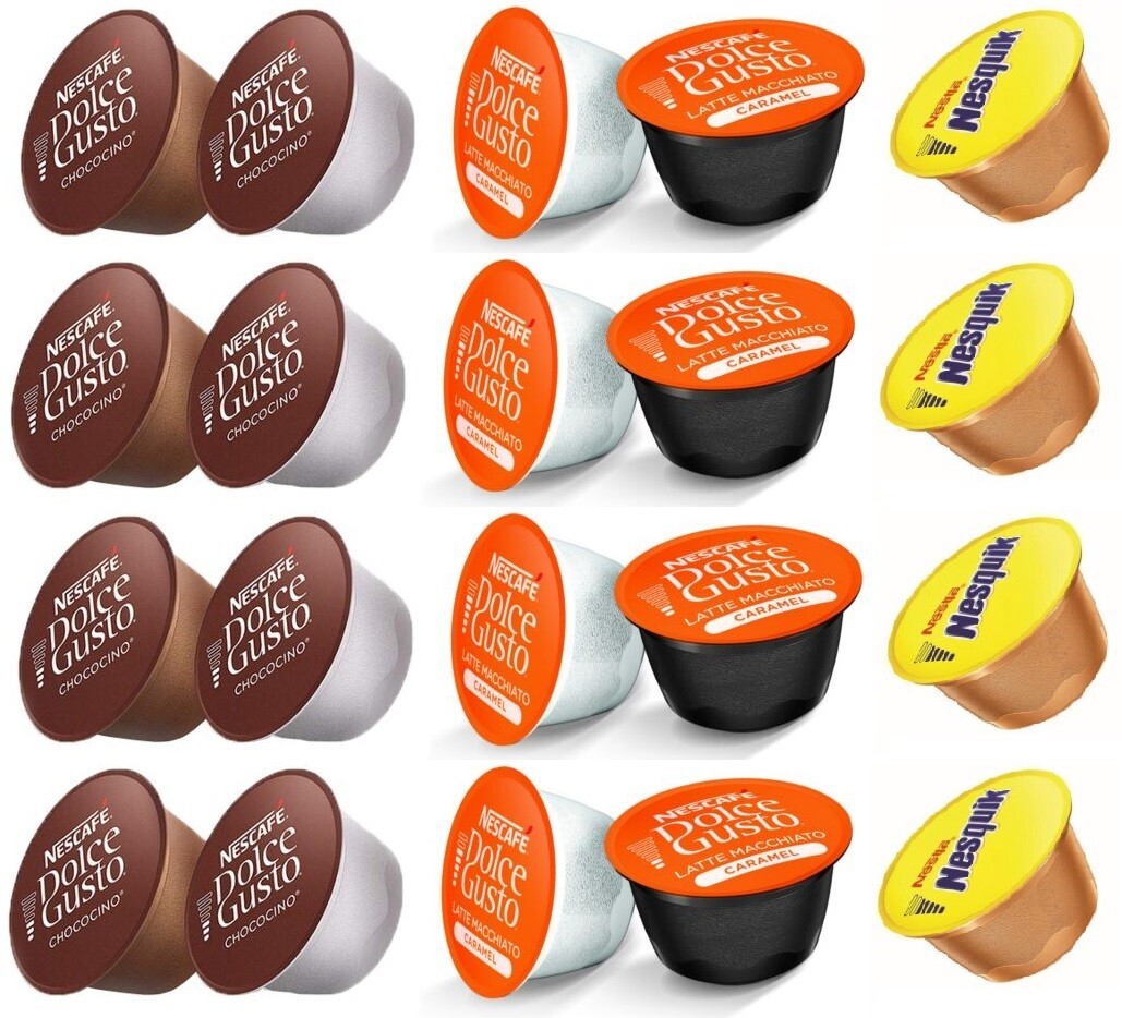48 x Dolce Gusto Variety, Include Chococino, Latte Caramel Nesquik