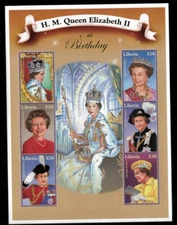 Liberia 2001 - H. M. Queen Elizabeth 75th Birthday - Sheet of 6 Stamps - MNH
