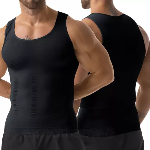 Mens Body Shaper Slim Tummy Vest Compression Shirt Tank Tops Shapewear Workout - Bild 17 von 39