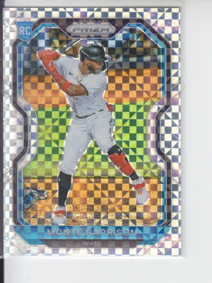 2021 Prizm Monte Harrison RC Power Plaid Xfractor /75 Marlins #118