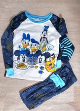 Disney Boy's Size Medium 8 Mickey Minnie Mouse Pajama Pj Donald Goofy Pluto NWT