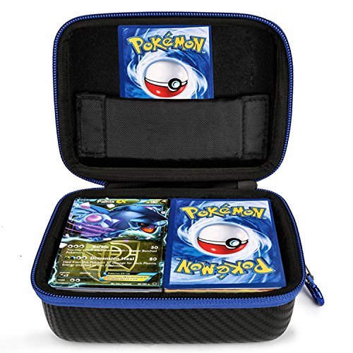 Pokemon Card Holder Carrying Case Removable Divider Carabiner Fits 400 