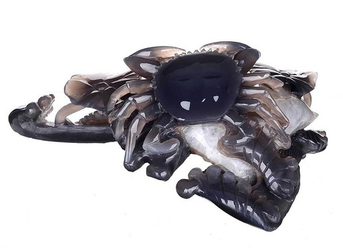 6.73" Natural Geode Agate Crab Carving Hand-carved Crafts, #AN36 - Picture 6 of 9