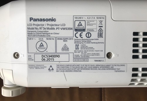 Panasonic Projector PT-VW535N. Please, read the details. - Picture 7 of 9