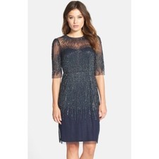 NWT Adrianna Papell Sequin Mesh Sheath Dress