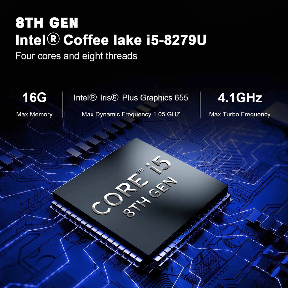 Find Your Perfect Match Windows 11 Pro Mini PC Intel i5-8279U 8GB/16GB DDR4 RAM 256GB/512GB SSD Computer - Image 2