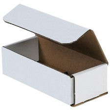 50 12" x 6" x 4" White Corrugated Mailers Die Cut Tuck Flap Boxes