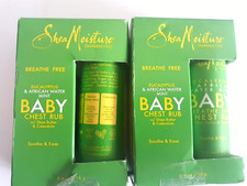 2 Pack Shea Moisture Baby Chest Rub Eucalyptus Mint .6 oz Each