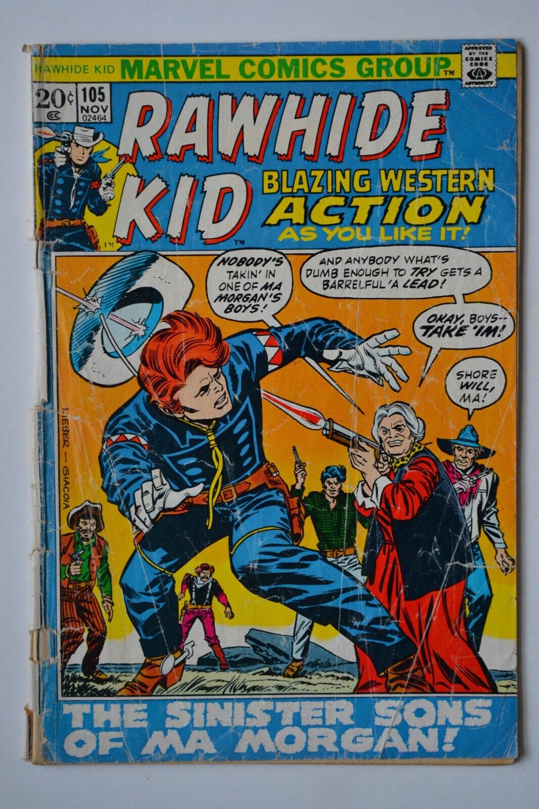 Rawhide Kid Vol.1 # 105 November 1972 G- Marvel Comics **READER**