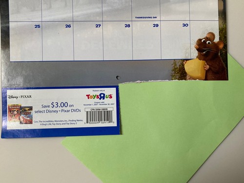 Toys R Us Disney 2008 Calendar 14 Magical Months With TRU Coupons Disney Pixar - Picture 11 of 24
