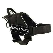 DT Fun Works Harness, Medical Alert Dog, Black With Reflective Trim, Small - ...