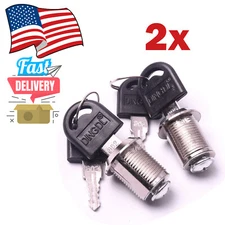 2-Piece Cam Lock Set, 20mm, for Cabinets, Toolboxes, and Drawers, with Keys