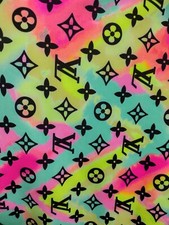 1 yard pre owned used fabric print spandex 4 way stretch