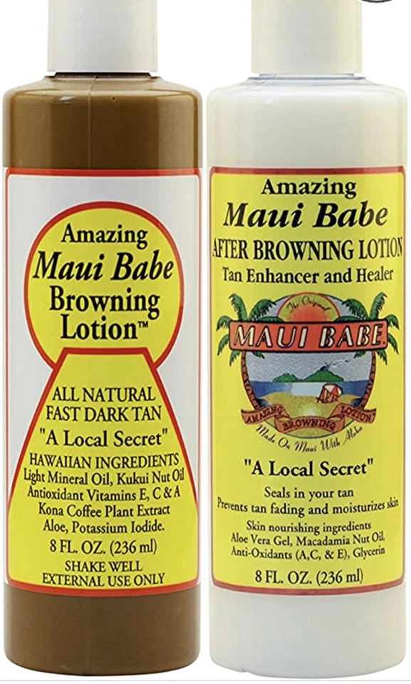 Amazing Maui Babe Browning Lotion And After Lotion 8oz (NEW,BEST)
