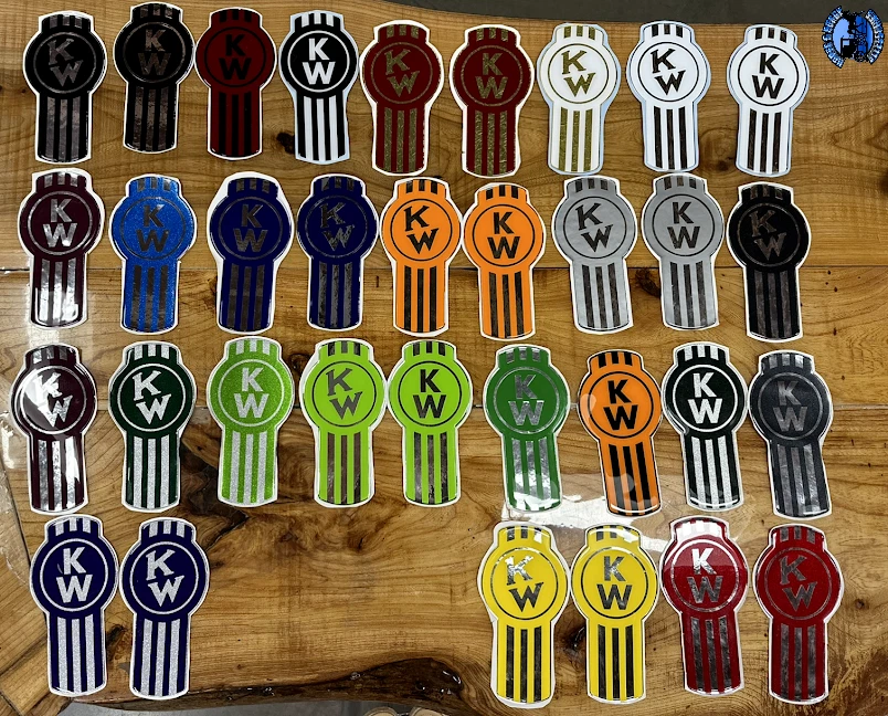 Old Style White/Chrome Kenworth Emblem Decal Replacement High Quality USA Made - Image 2 of 2