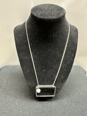 ESBE SARA BLAINE Necklace Silver Tone, Fine Chain 16''-18'' Clear Beads Fashion